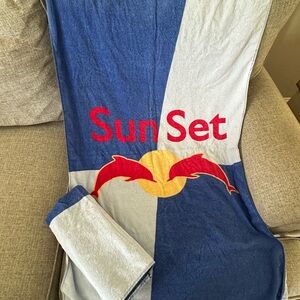 Blue and Red Beach Towels Soft and Vibrant